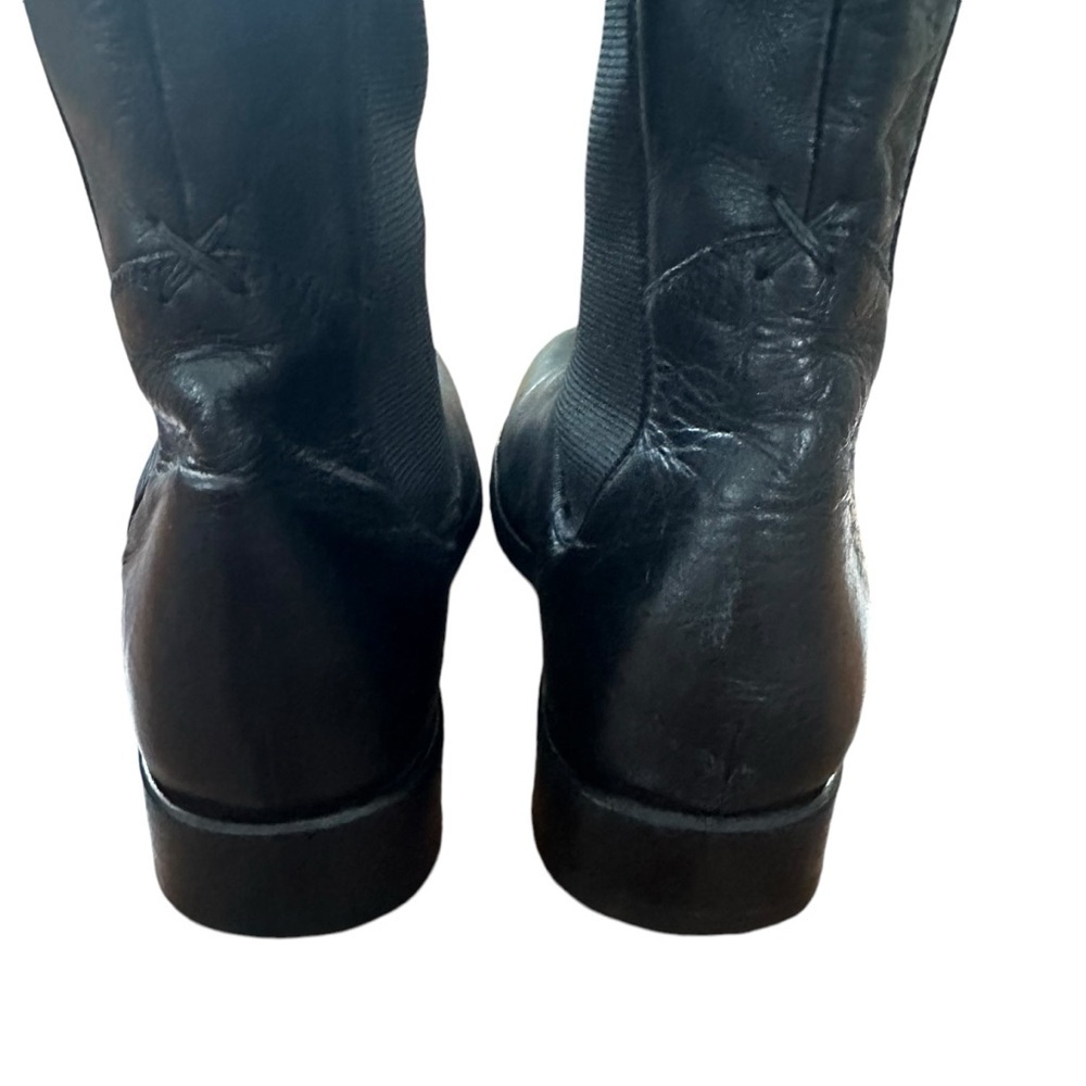 Frye Side Stretch Black Leather Knee High Riding Boots Size 6 - Picture 8 of 14